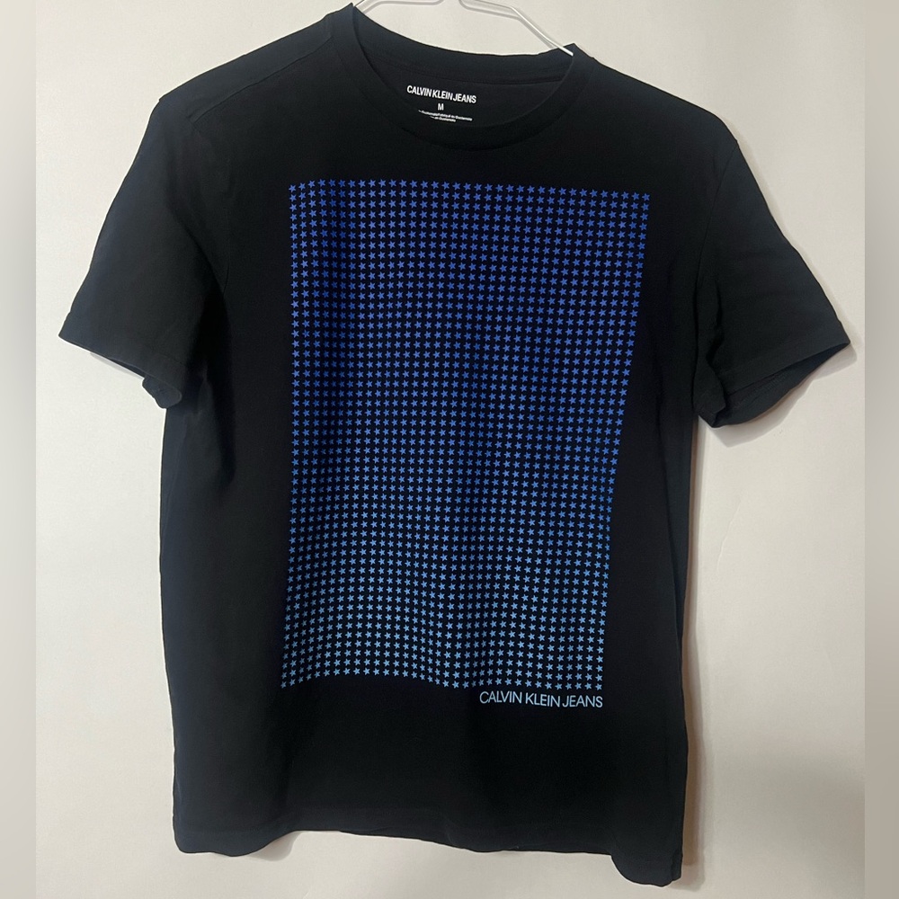 Calvin Klein Jeans Black Graphic Tee With Stars Size Medium